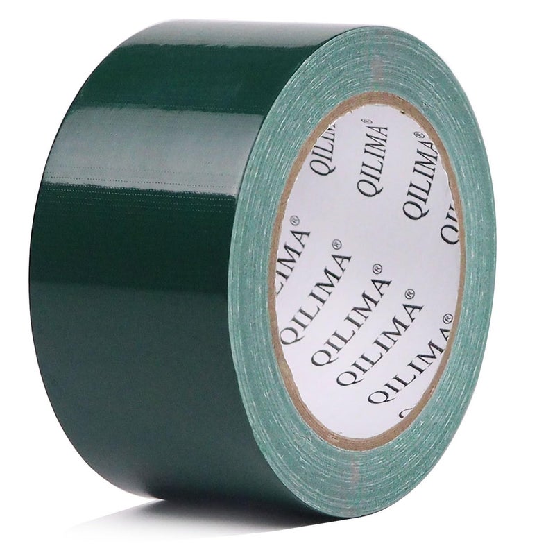 QILIMA Dark Green Duct Tape, Waterproof Duct Cloth Fabric, Professional Grade Duct Tape for Photographers,Repairs, DIY, Crafts, Indoor Outdoor Use,2 Inch X 28 Yards, Green - Image 1
